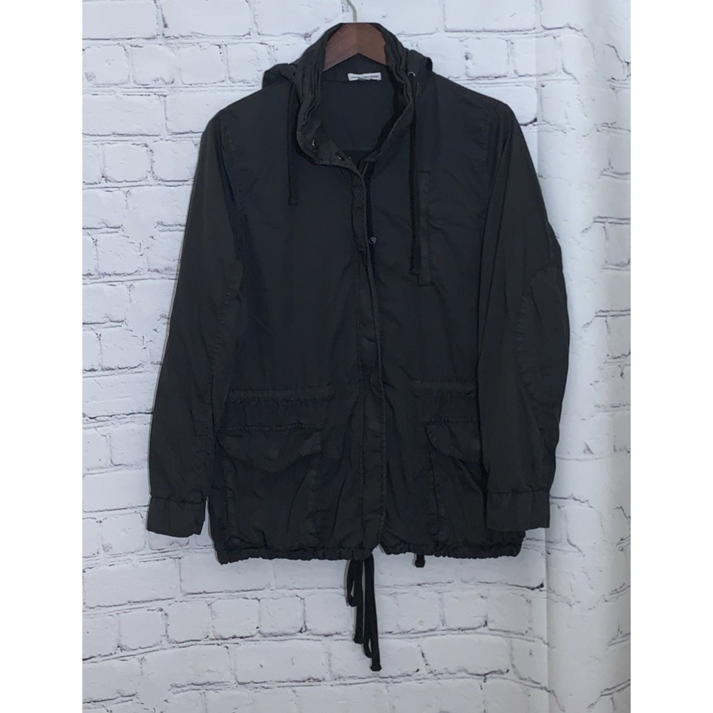 Standard James Perse Jacket Womens Sz 3 US Large Green Hooded Utility Anorak